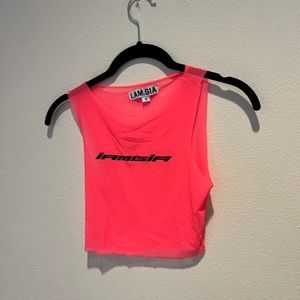 Pink I.AM.GIA sheer crop top